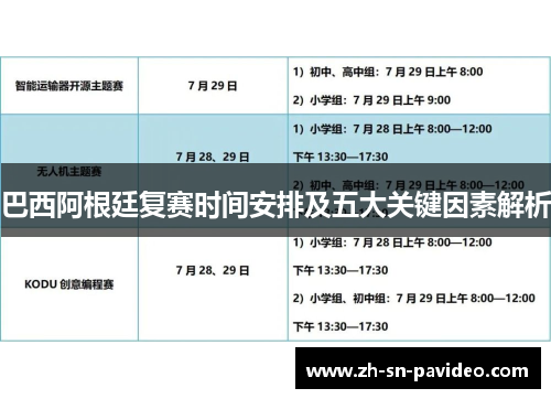 巴西阿根廷复赛时间安排及五大关键因素解析 巴西阿根廷复赛时间安排及五大关键因素解析