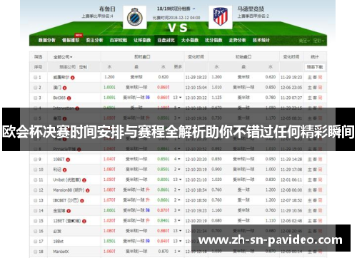 欧会杯决赛时间安排与赛程全解析助你不错过任何精彩瞬间